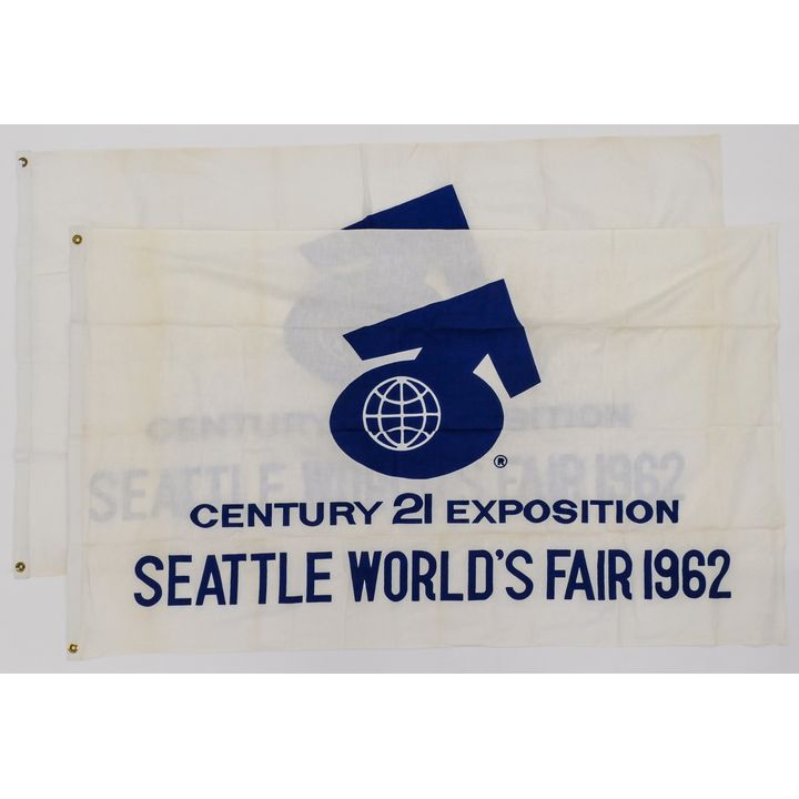 2pc Vintage 1962 Seattle World's Fair Flags 3'x5'