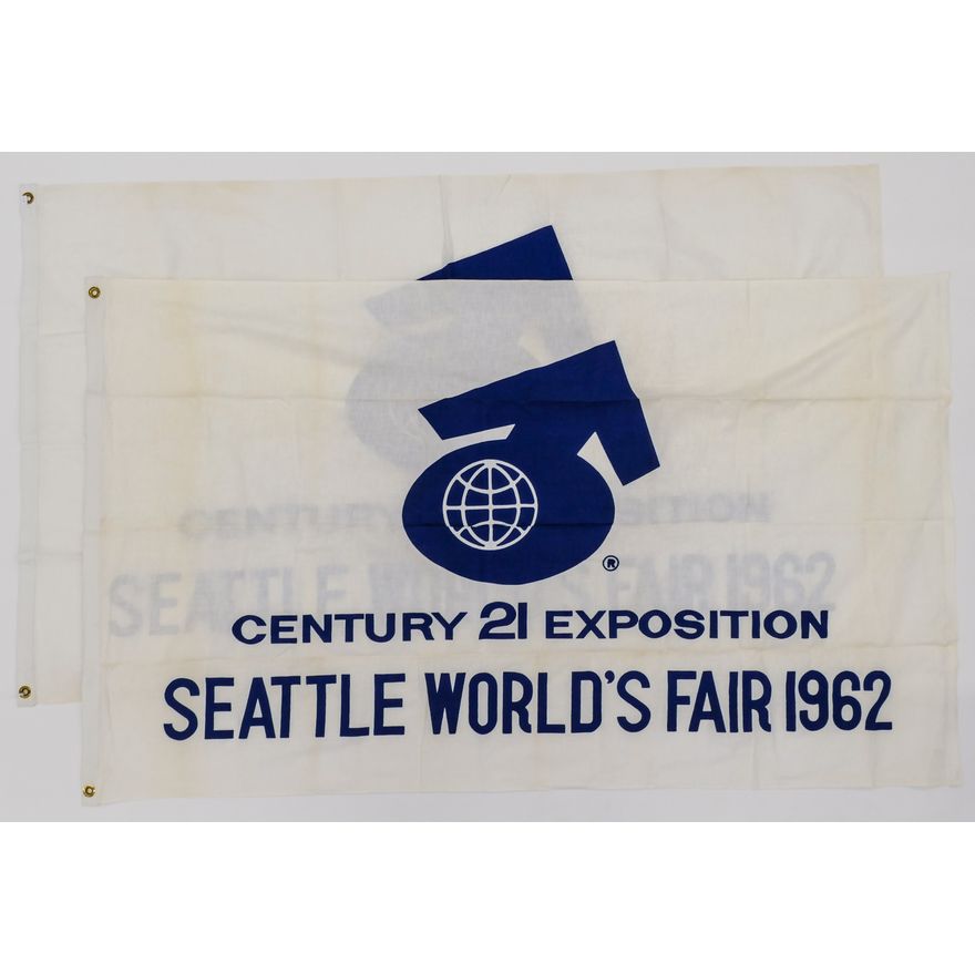 2pc Vintage 1962 Seattle World's Fair Flags 3'x5'