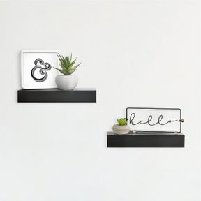 MCS FLOATING SHELF, BLACK, 12 X 4 IN, SET OF 2
