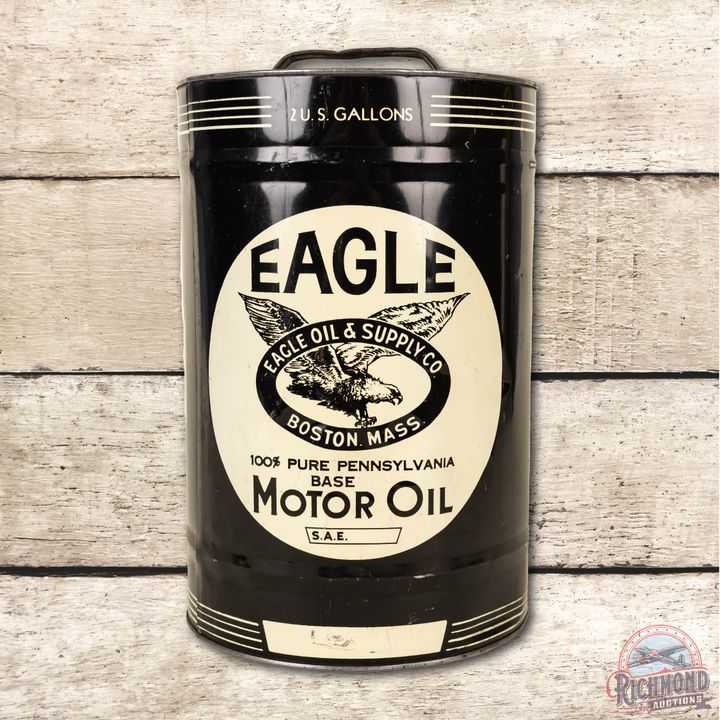Eagle Oil & Supply Co Boston MA 2 Gallon Can TAC 7.75