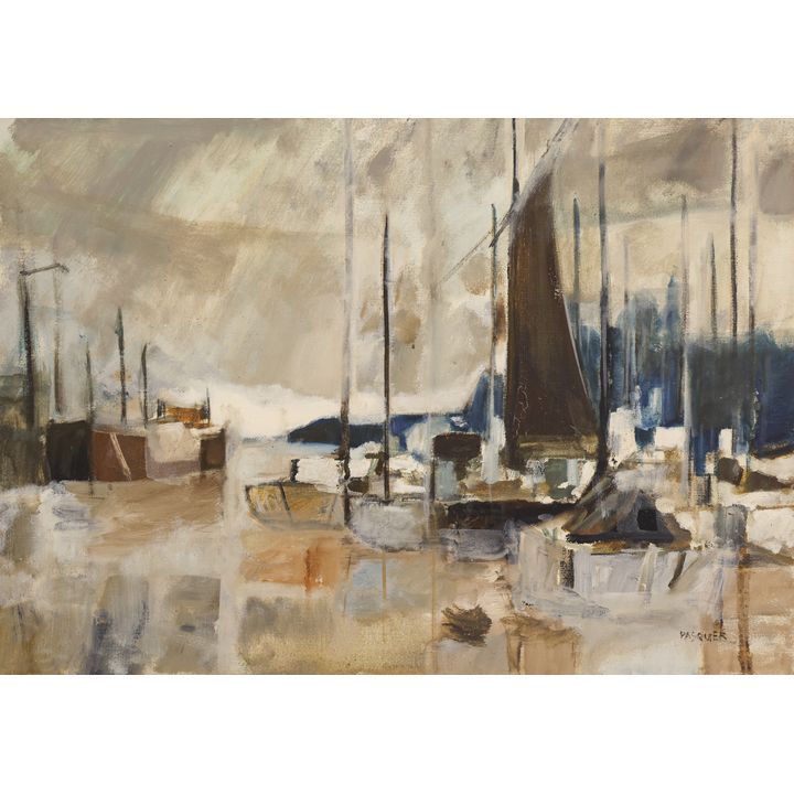 Noel Pasquier ''Scene de Port'' Oil