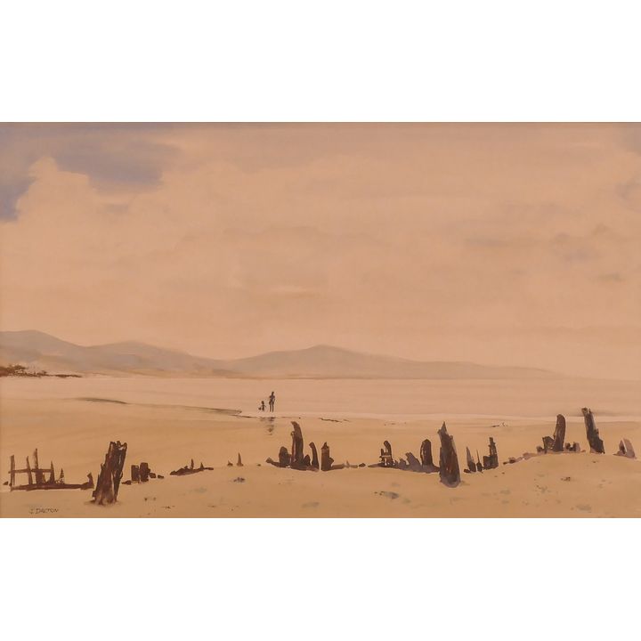James Dalton (1922-2011) Costal Landscape Watercolor on Paper Painting.