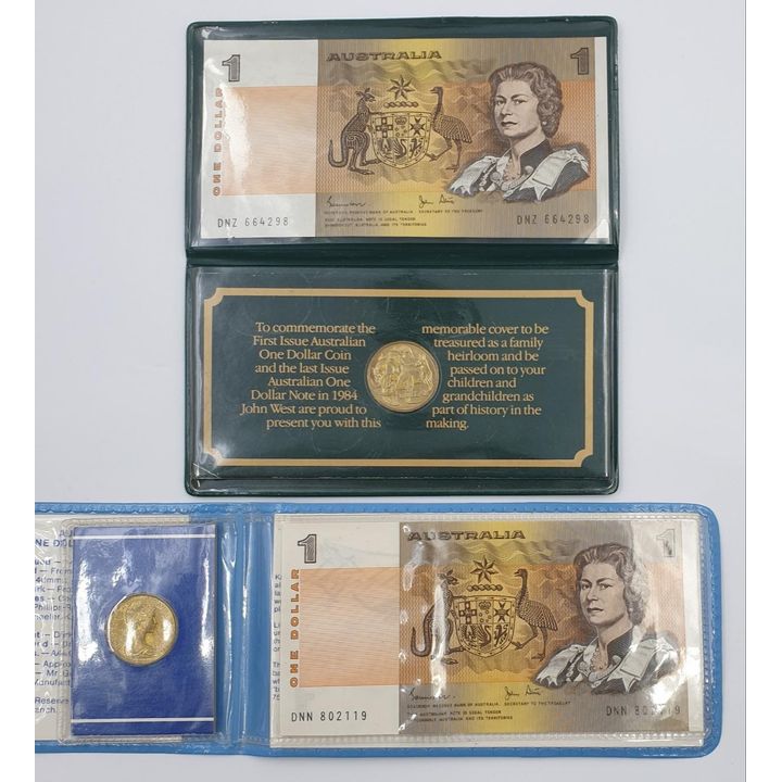 Commem. $1 Coin / $1 Note Folders (x2)