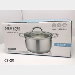 DANNY HOME STAINLESS STEAL CASSEROLE WITH LID (20CM X 11.5CM 3.4L) - 50670/2642