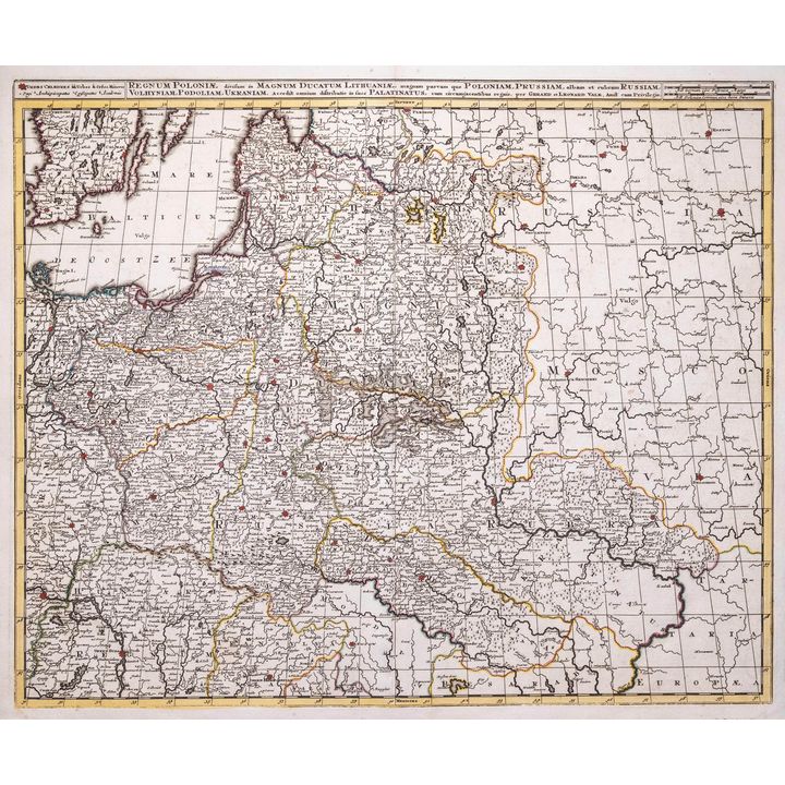 Gerard i Leonard Valck | Regnum Poloniae divisum in Magnum Ducatum Lithuaniae…