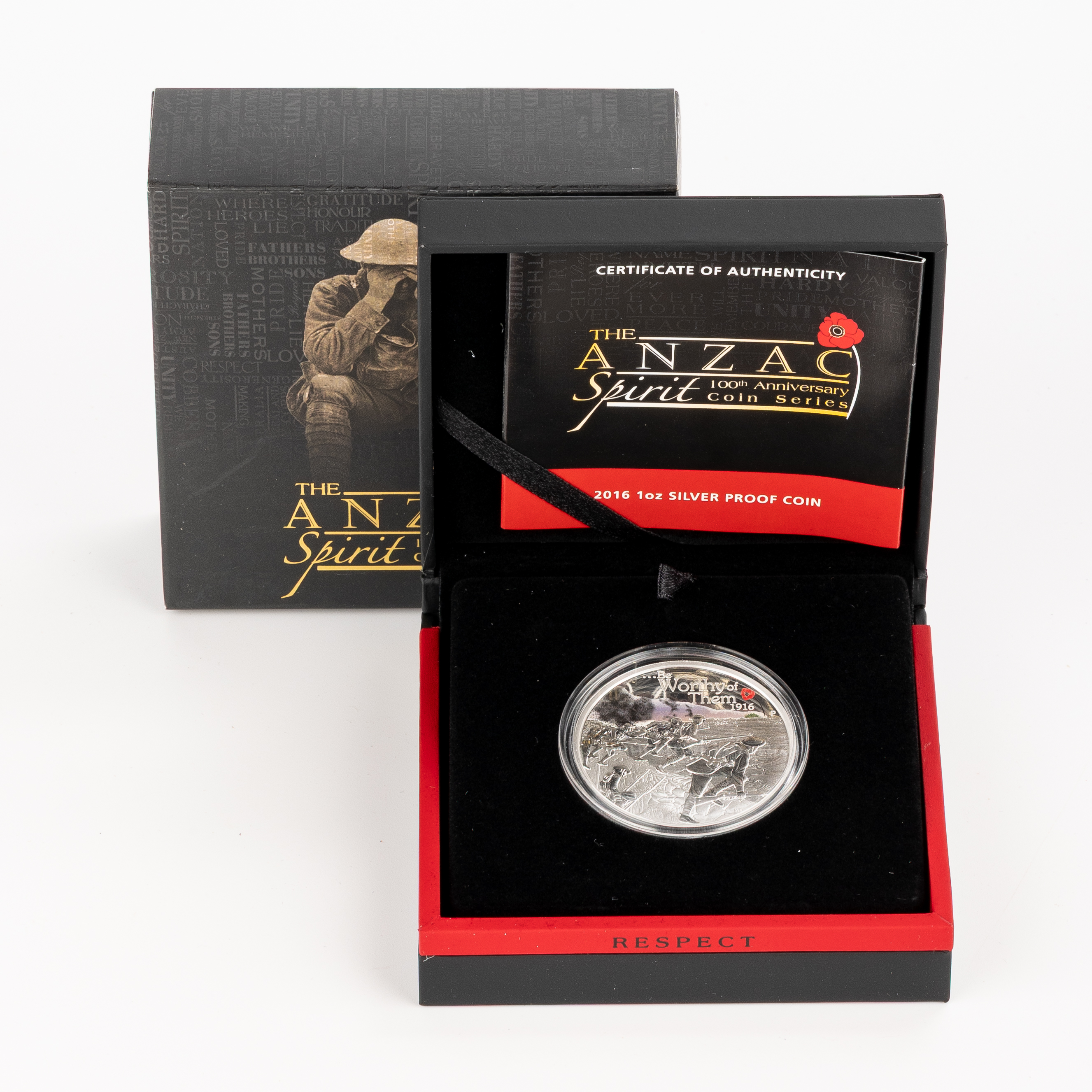 Elizabeth II, Perth Mint - The ANZAC Spirit 100th Anniversary, One Dollar, 2016, FDC