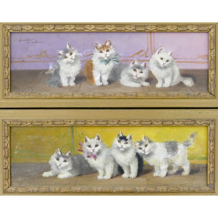 Sophie Sperlich ''Cats'' (Diptych) Oil on Panel
