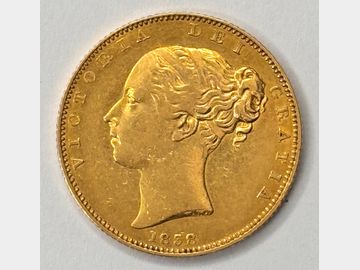 1838 VICTORIA SHIELD GOLD SOVEREIGN RARE