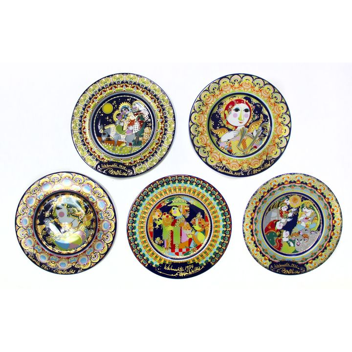 Bjorn Wiinblad for Studio-Line Rosenthal - Five limited edition boxed porcelain cabinet plates