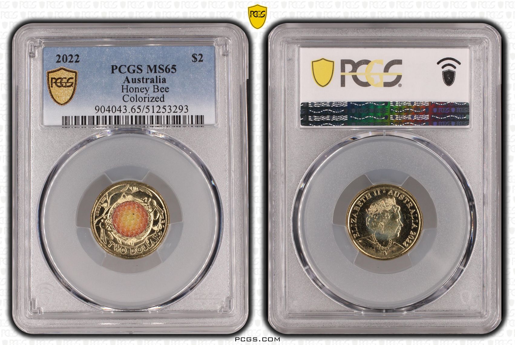 Honey Bee Colorized, Two Dollar, 2022, PCGS MS65