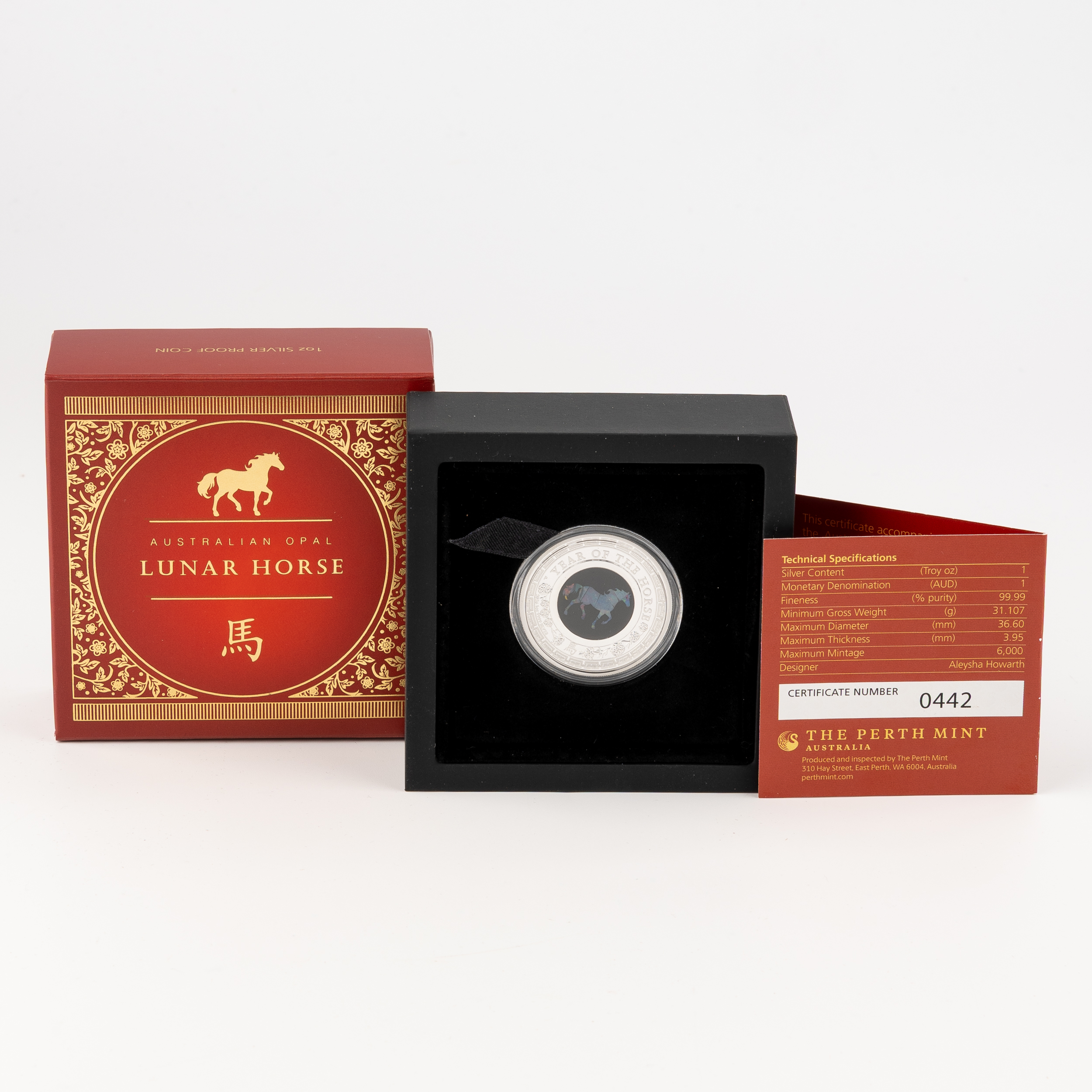 Charles III, Perth Mint - Australian Opal Lunar Horse, One Dollar, 2026, FDC