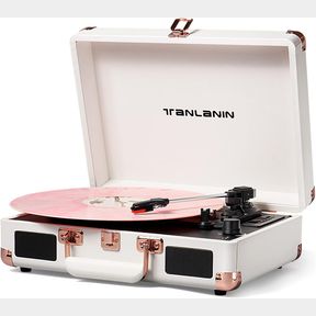 VINTAGE 3-SPEED PORTABLE SUITCASE TURNTABLE RECORD PLAYER WITH BUILT-IN SPEAKERS
