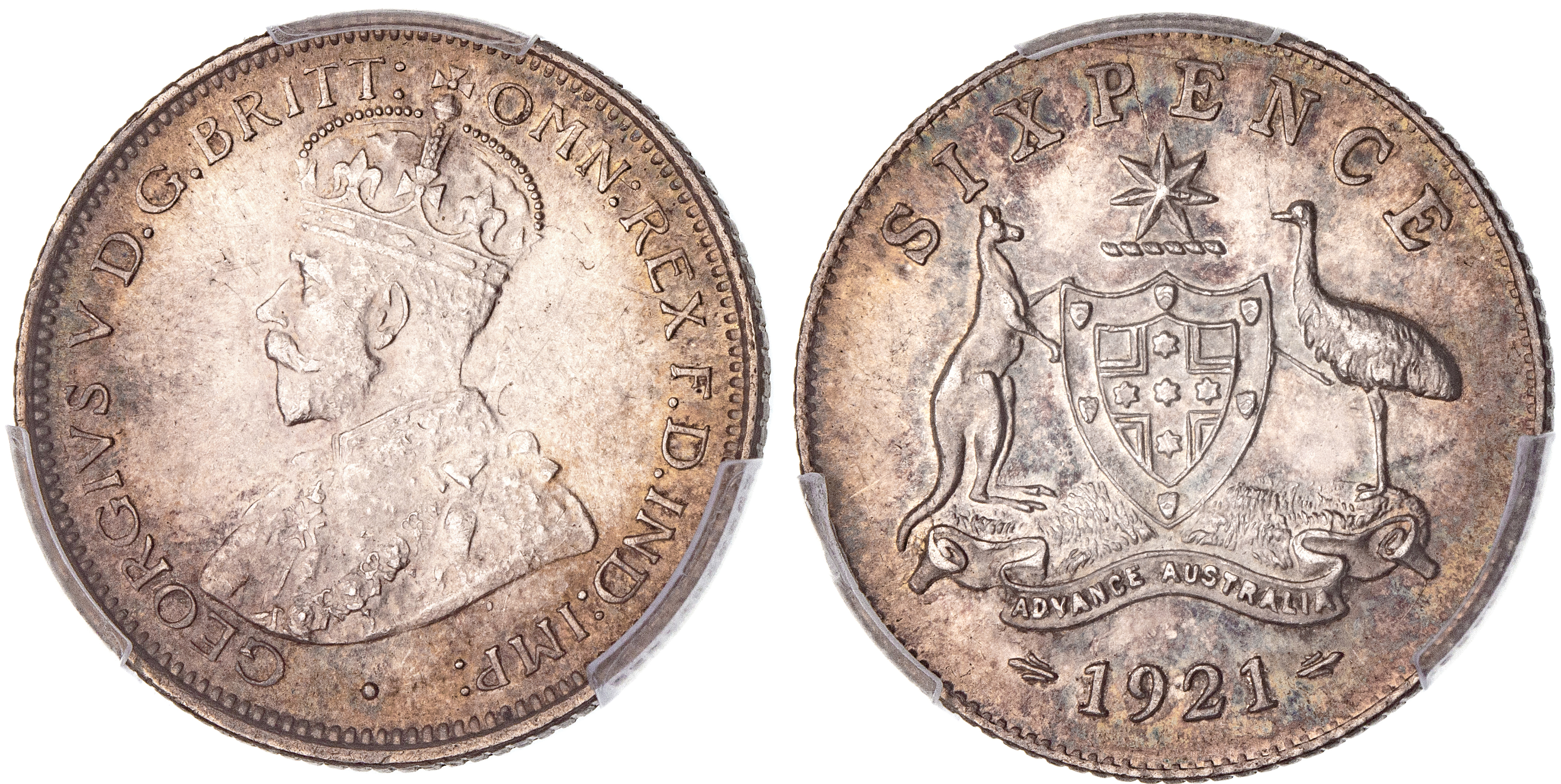George V, Sixpence, 1921, PCGS MS 62