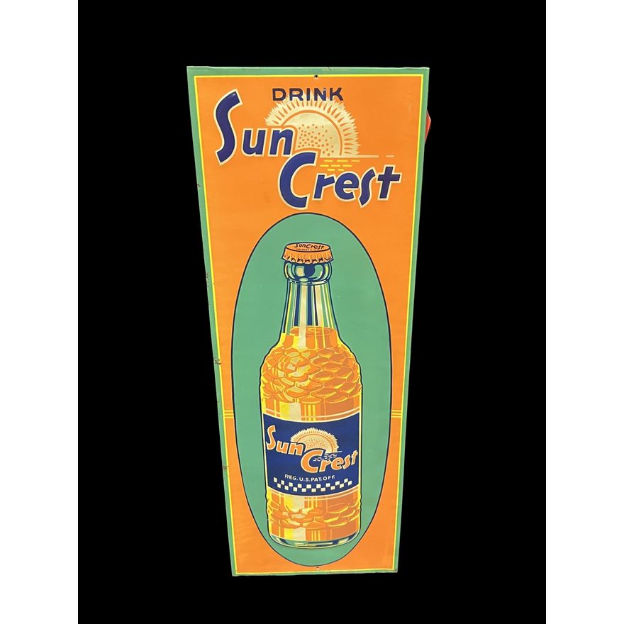 Drink Suncrest Tin Metal Soda Sign