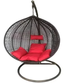 Outdoor Hanging Swing Rattan Wicker Patio Egg Chair Red S | WOVEN PART LOOSE
