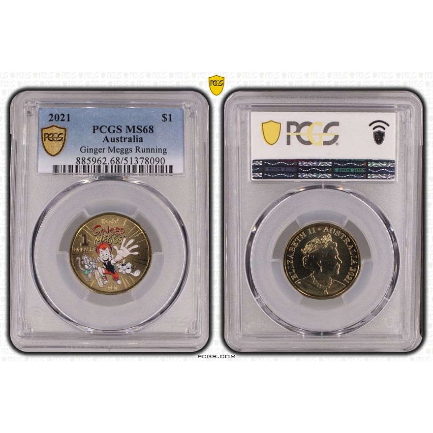Ginger Meggs Running, One Dollar, 2021, PCGS MS68