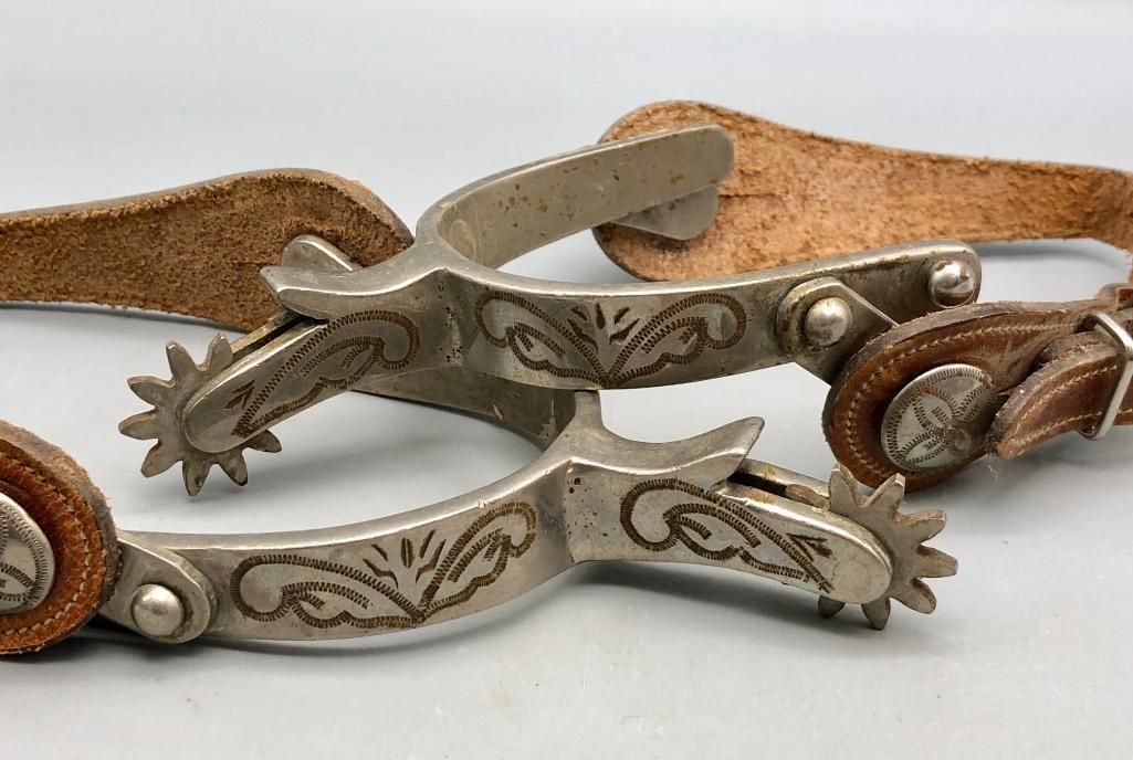 Vintage Don Ricardo Spur Harness Antique Spurs Western Cowboy RARE 10322 Vintage Don Ricardo Spur Harness Antique Spurs Western Cowboy RARE 10322