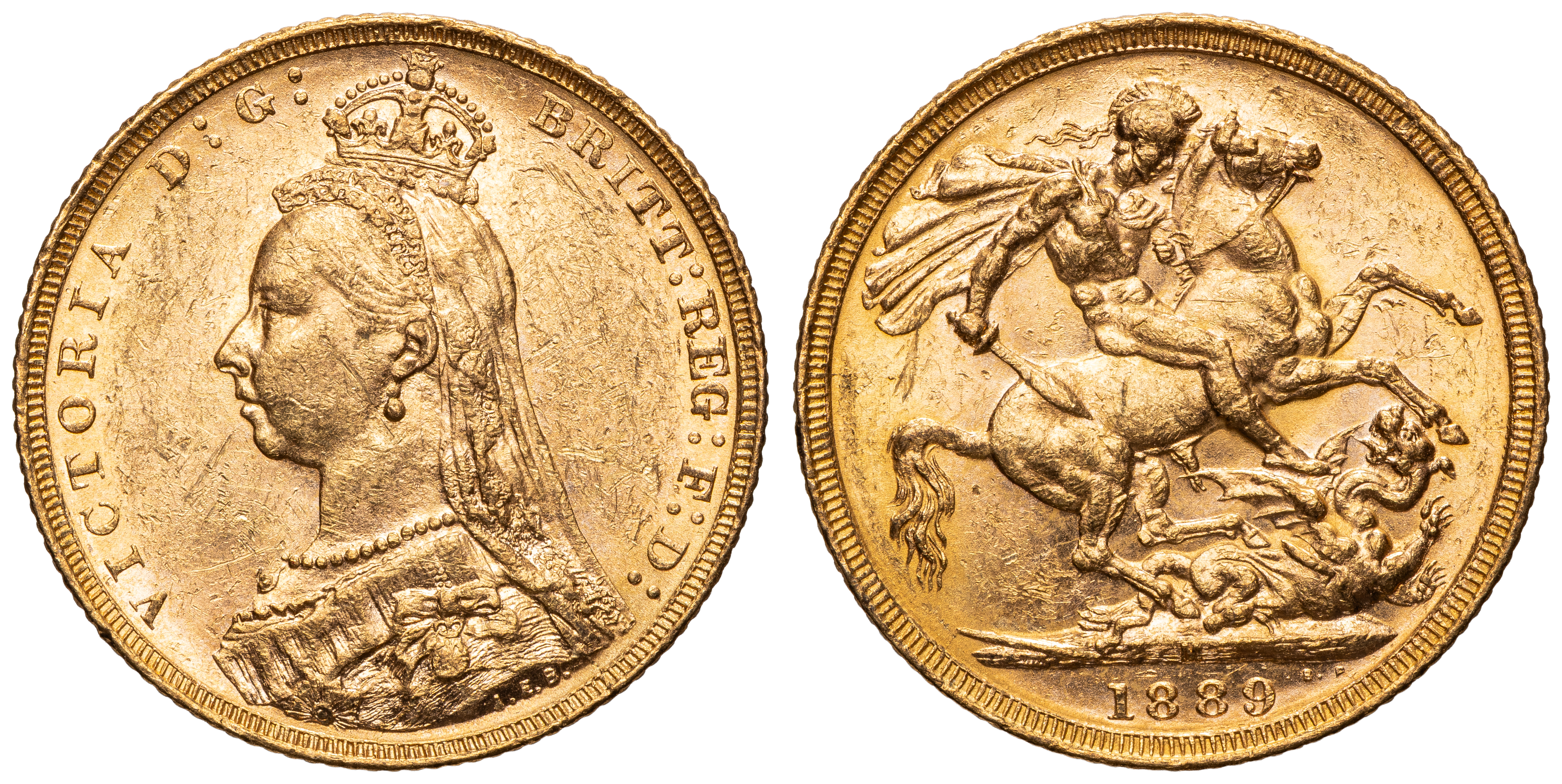 Victoria, St George Reverse, Sovereign, 1889-M, gEF