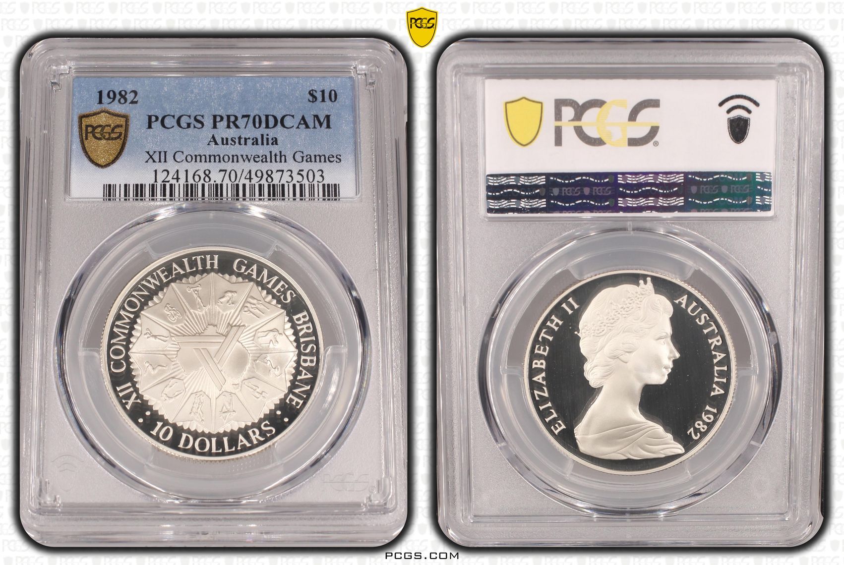 XII Commonwealth Games, Ten Dollar, 1982, PCGS PR70DCAM
