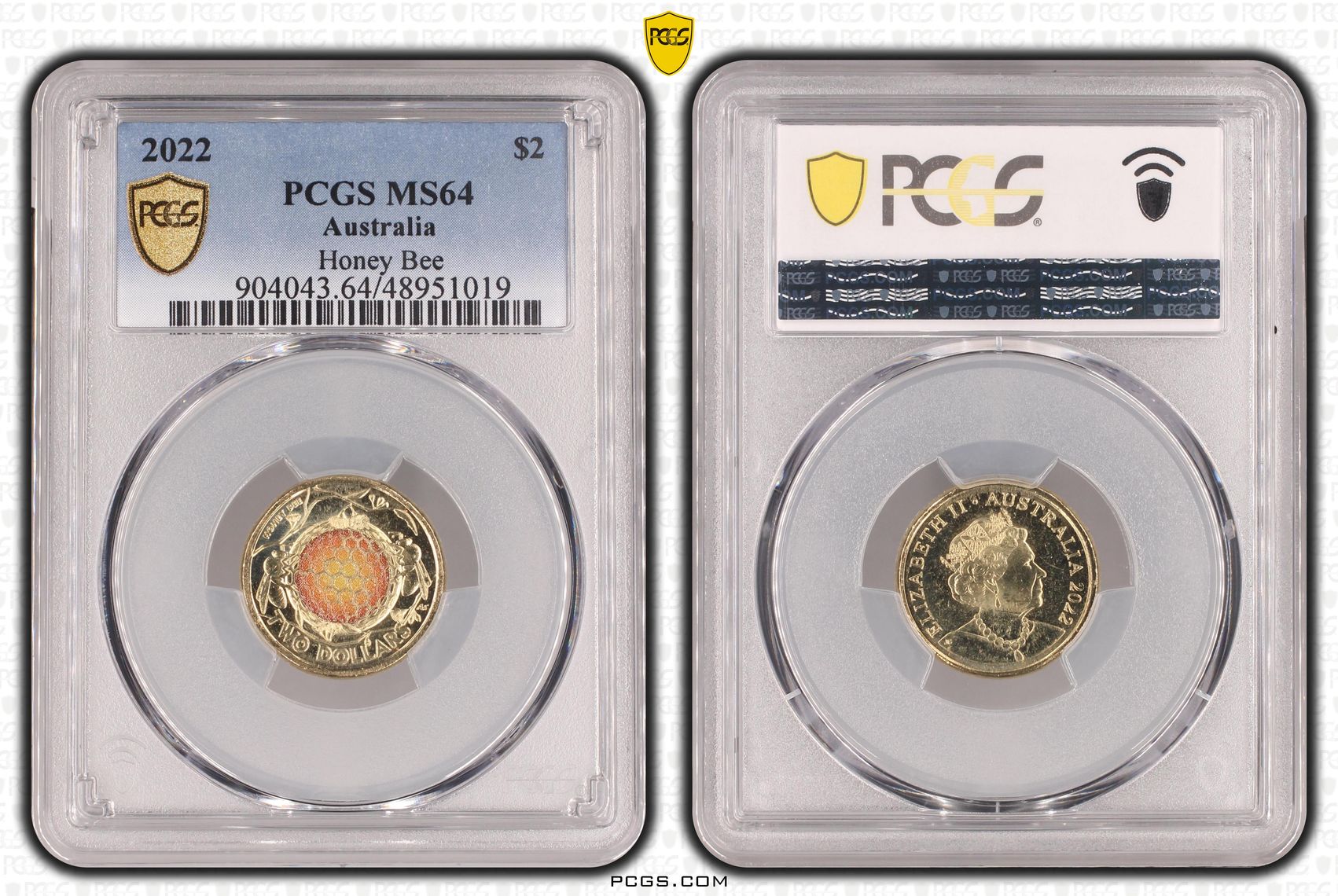 Elizabeth II, Honey Bee Colorized , Two Dollar, 2022, PCGS MS64