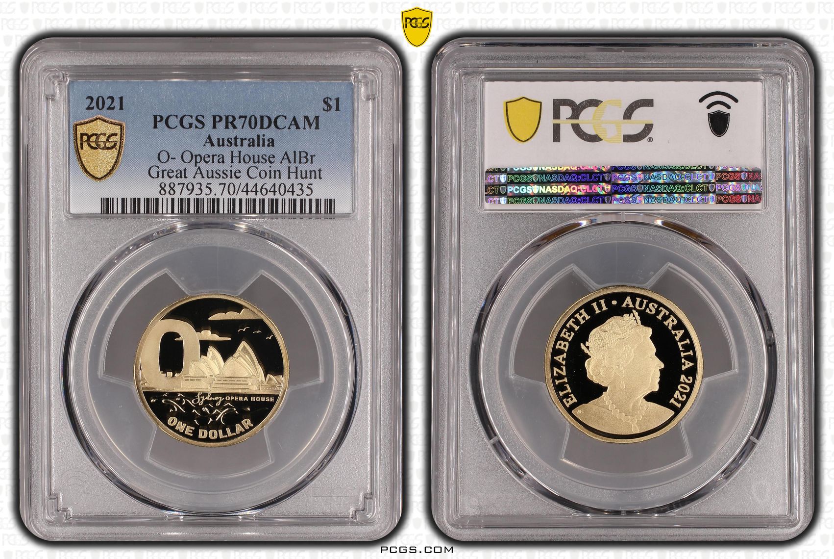 Elizabeth II, O- Opera House AlBr, POP 21/0, One Dollar, 2021, PCGS PR70DCAM