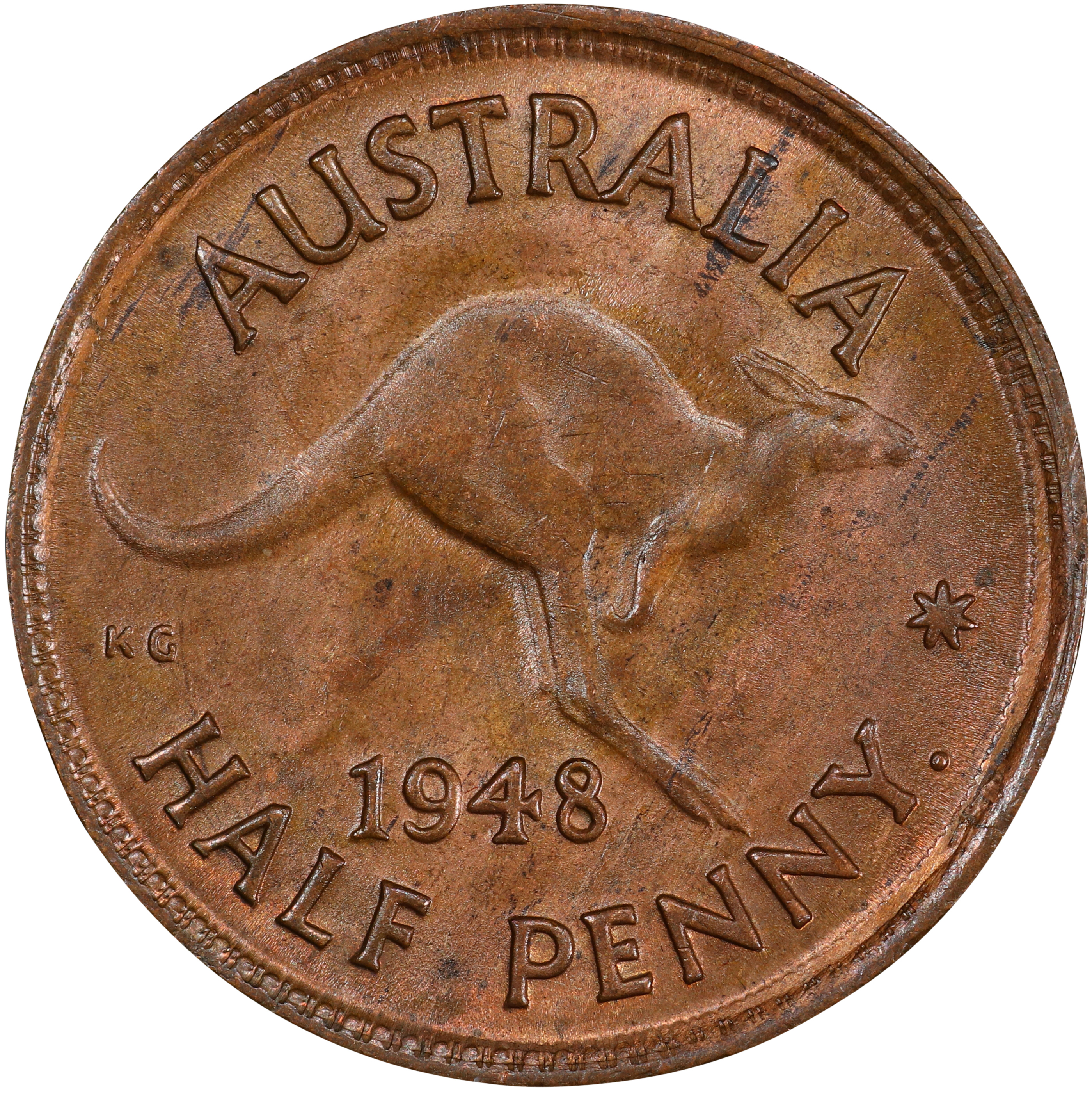George VI, Halfpenny, 1948(P), MS 64 BN