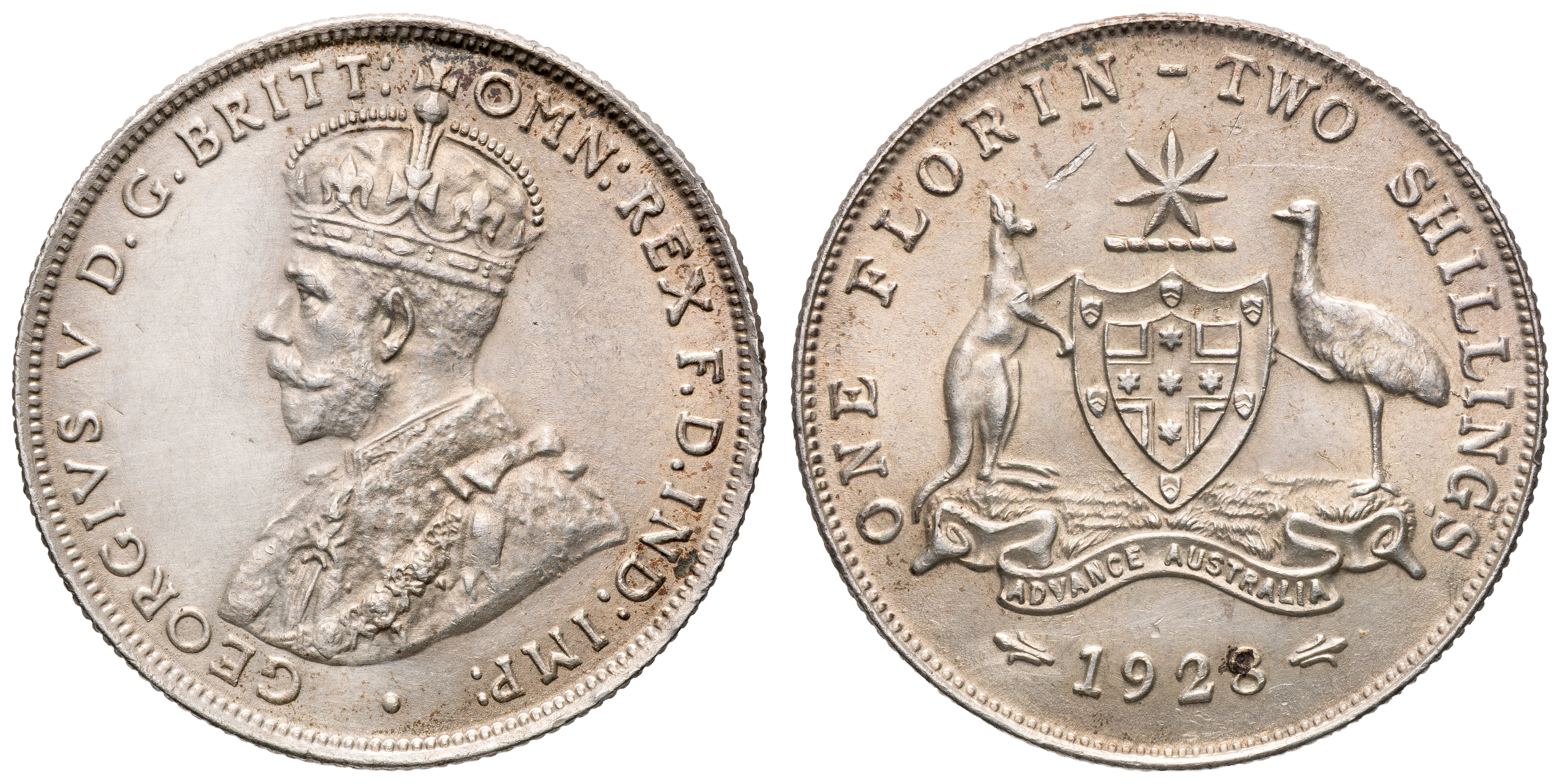 George V, Florin, 1928, UNC