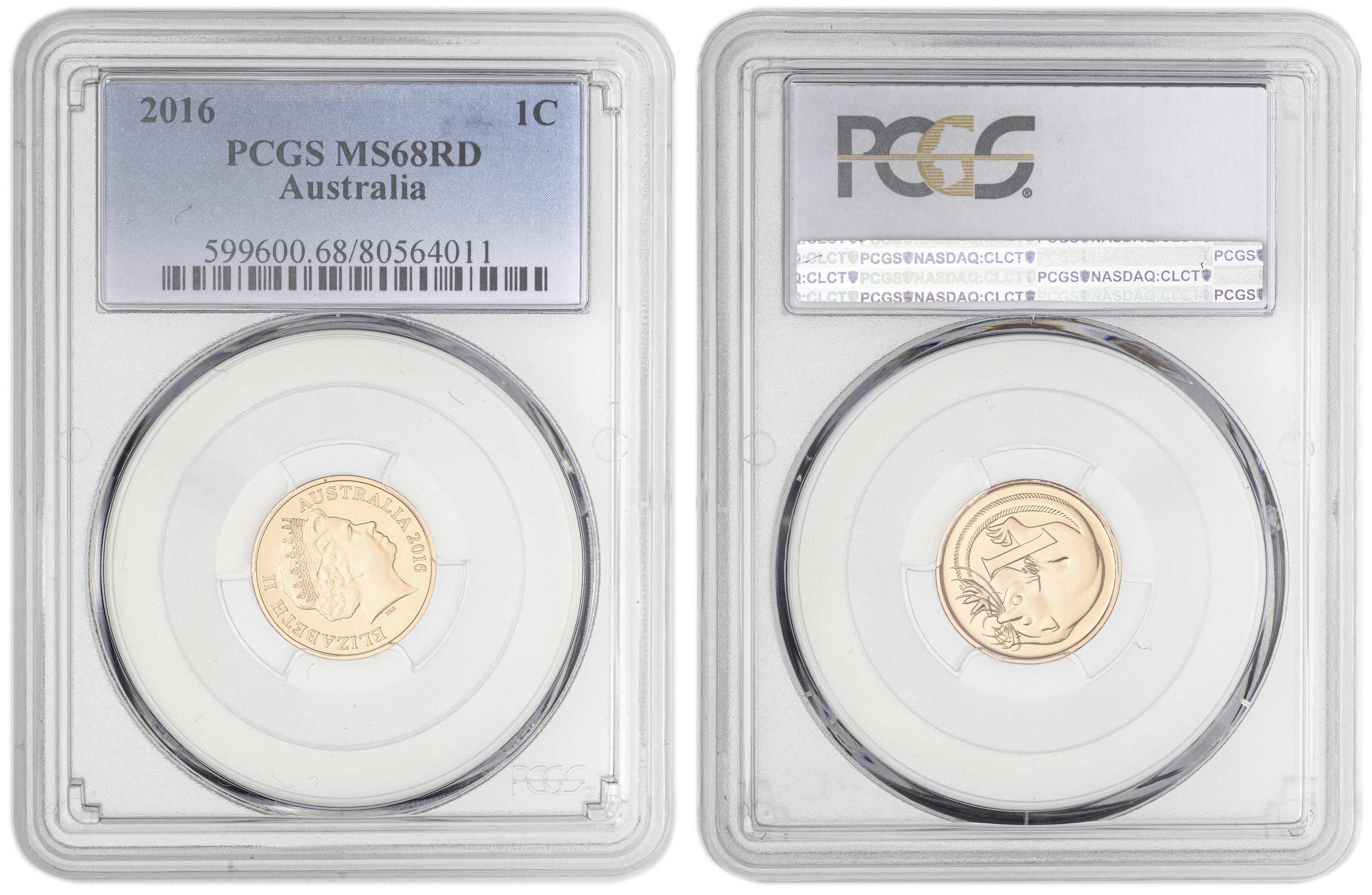 63 · One Cent, 2016, PCGS MS68RD