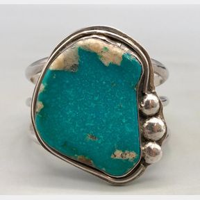 Vintage Turquoise And Sterling Silver Bracelet