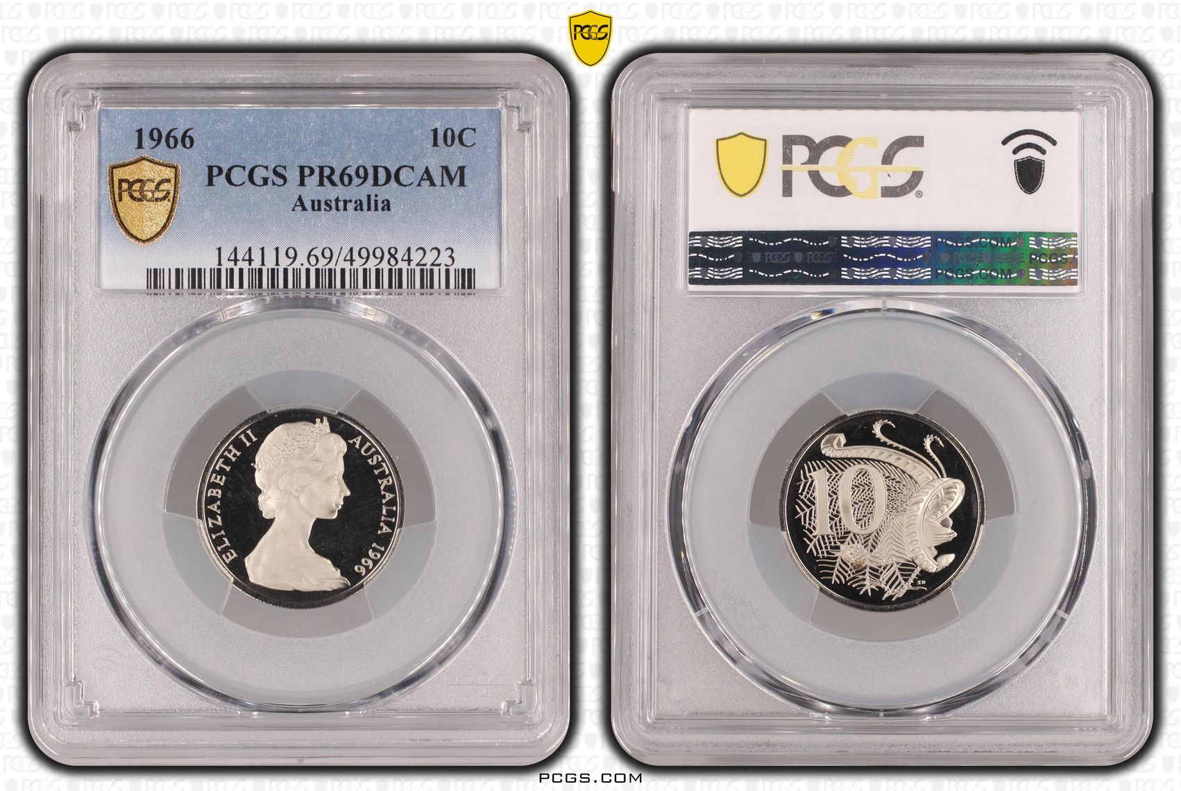 , Ten Cent, 1966, Pcgs Pr69dcam