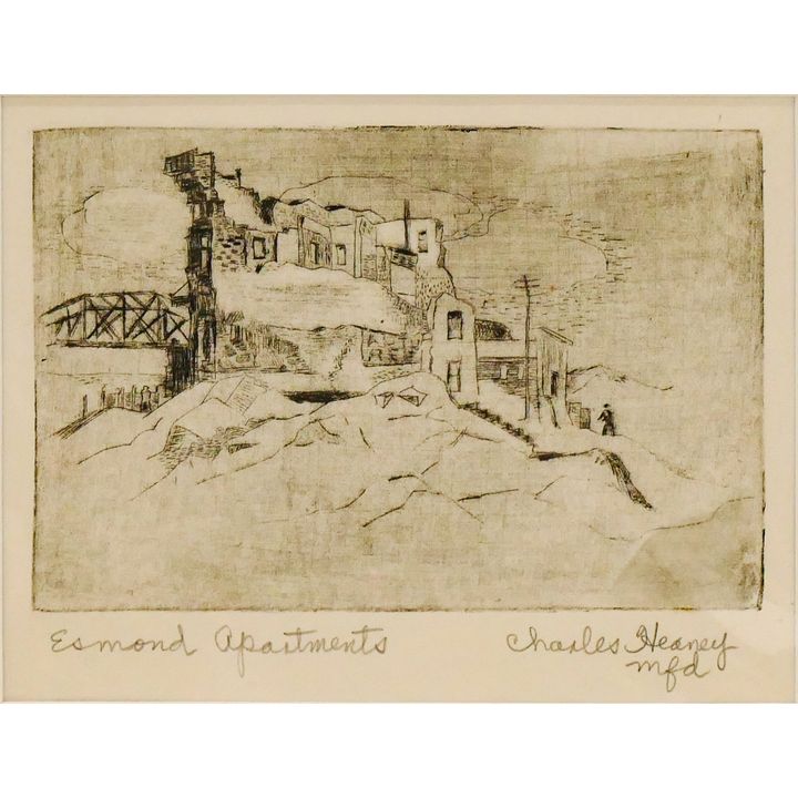 Charles Heaney ''Esmond Apartments'' Signed Etching