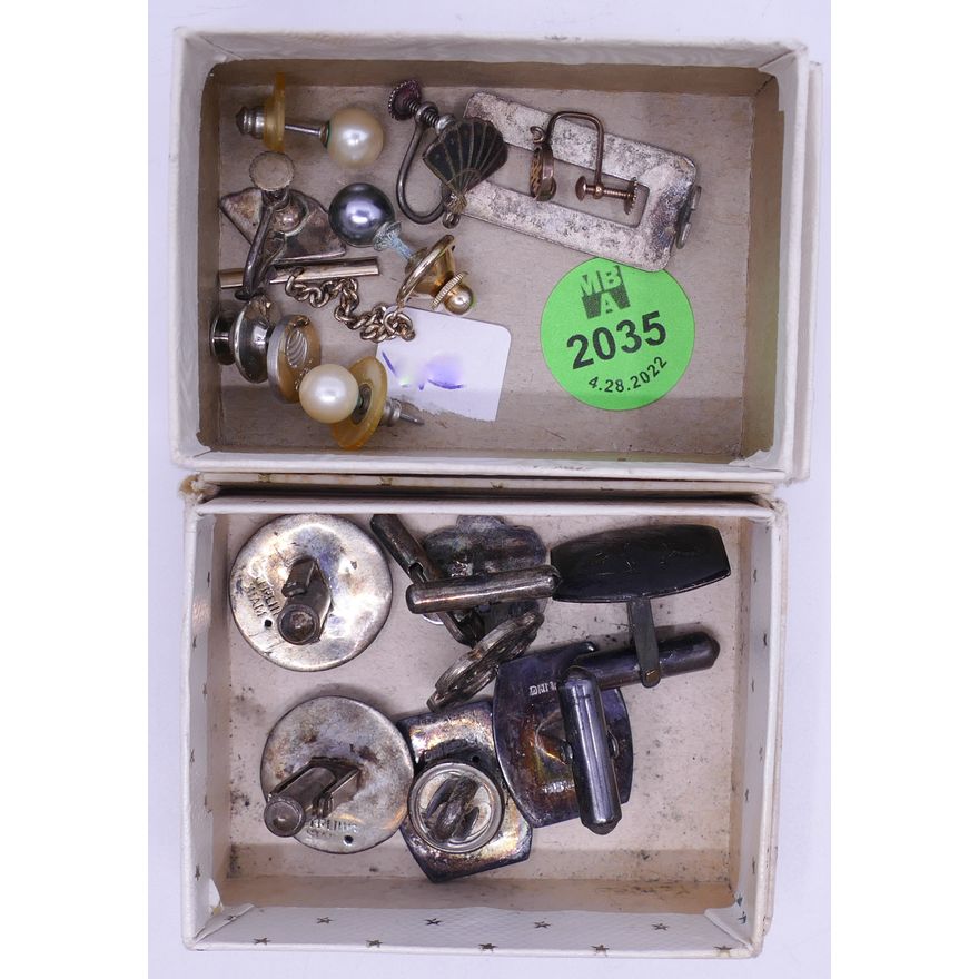 2 Boxes Men's Siam Sterling Cufflinks Etc