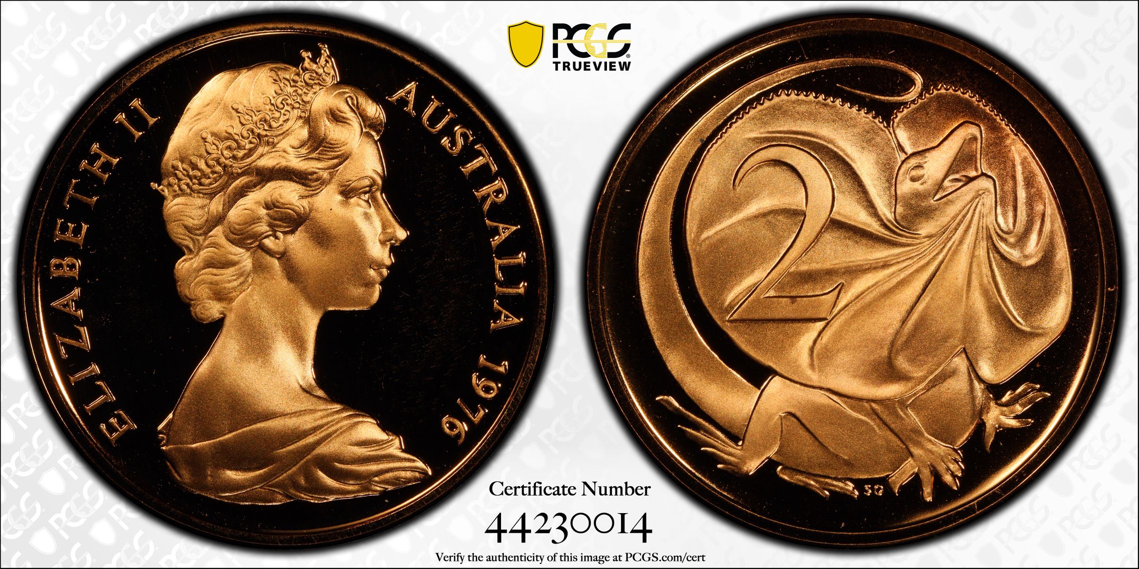 Two Cent, 1976, Pcgs Pr69dcam