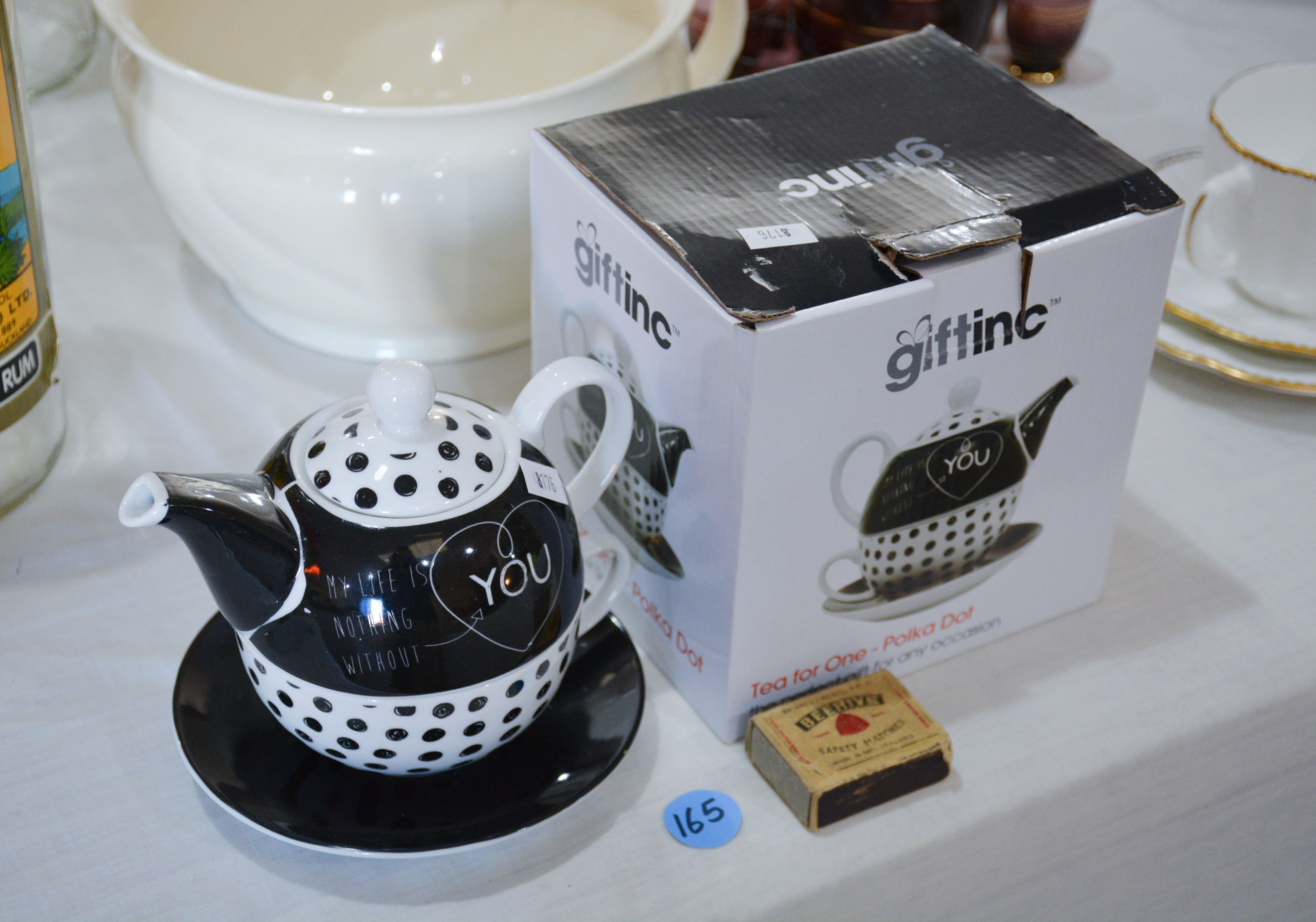 Giftine Polka-Dot Teapot for One — sold at auction in New Zealand for $15