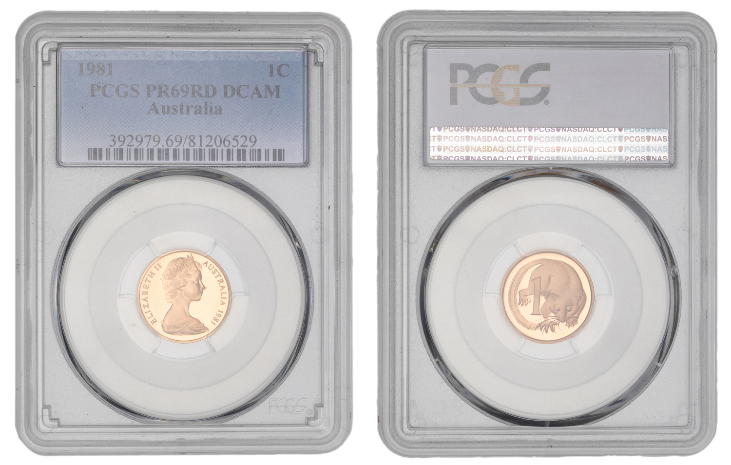 Elizabeth II, One Cent, 1981, PCGS PR69DCAM