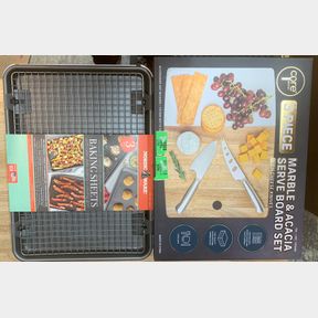 CORE KITCHEN SERVE BOARD + KNIFE SET 3 PIECE & BAKING SHEETS 3 PACK