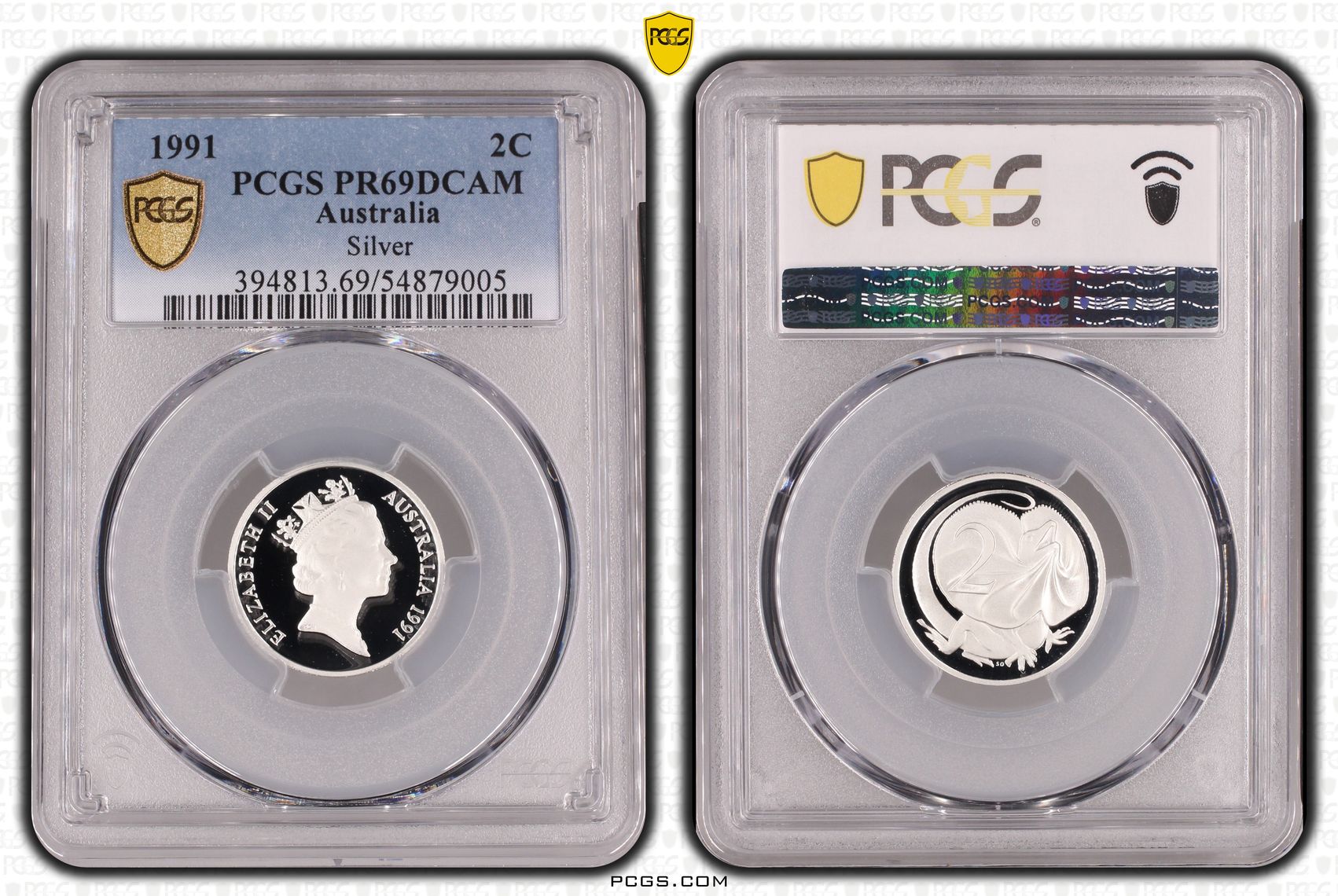 Silver, Two Cent, 1991, PCGS PR69DCAM