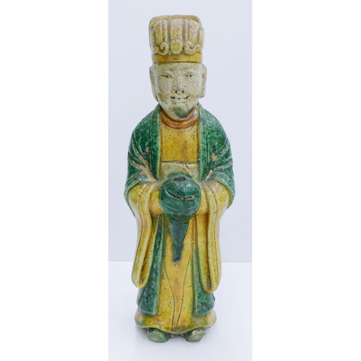 Chinese Qing Sancai Shiwan Attendant Figure