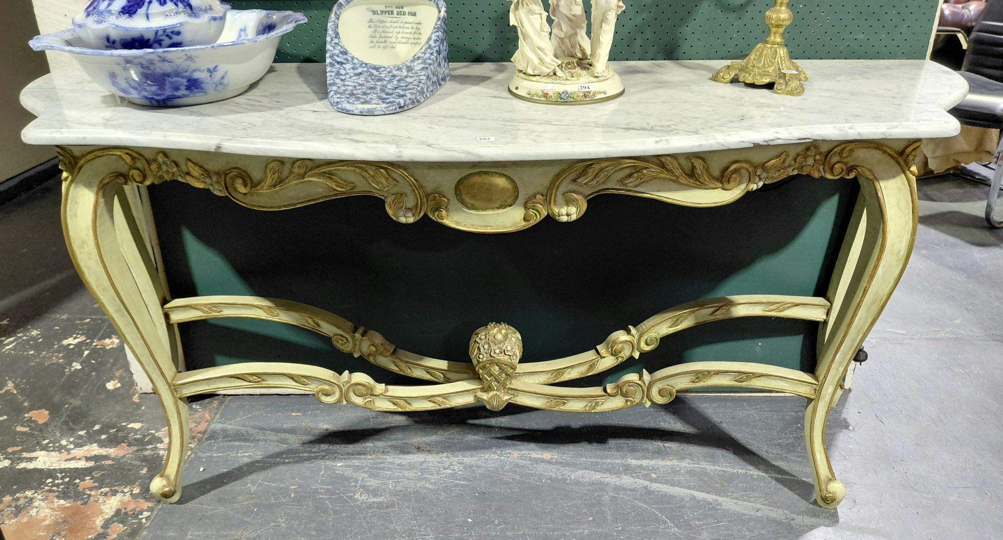 292 · LOUIS XV STYLE MARBLE TOPPED CONSOLE TABLE