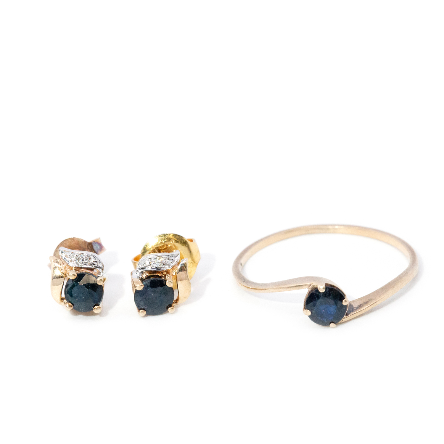 Sapphire & Diamond 9ct Gold Jewellery Lot