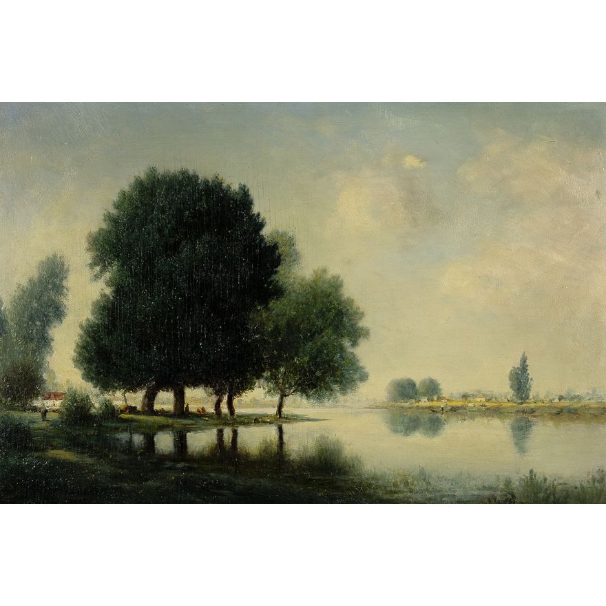 Gilbert Davis Munger (1837-1903): River Landscape, France