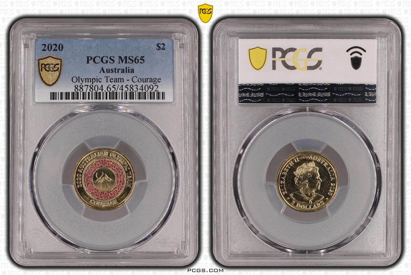 Olympic Team - Courage, Two Dollar, 2020, PCGS MS65