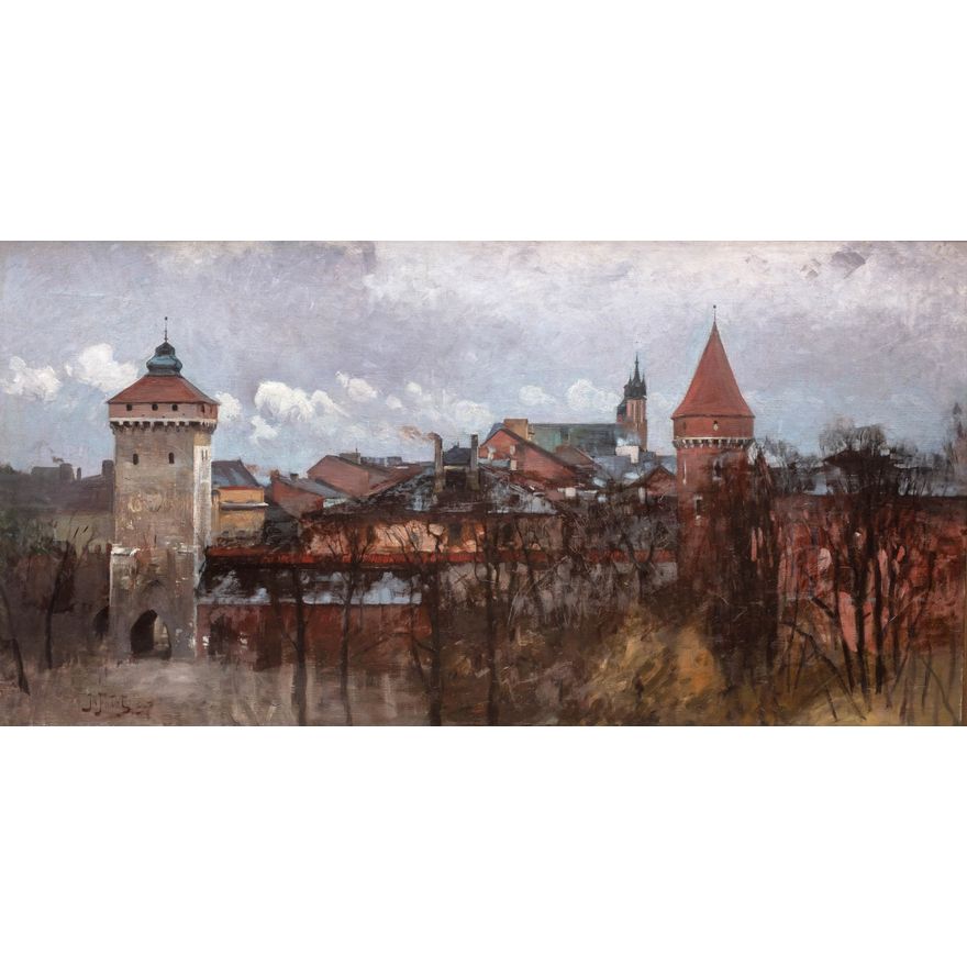 Julian Fałat | Widok Krakowa jesienią, 1897 r.
(Inne tytuły „Widok Krakowa”, „Brama Floriańska”)