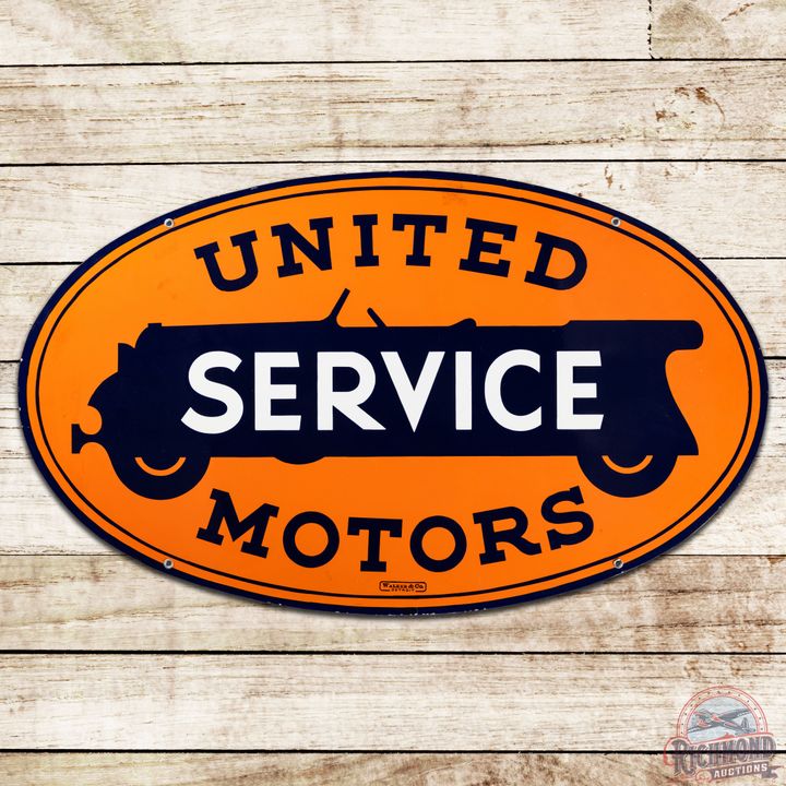 Outstanding United Motors Service 48" DS Porcelain Sign