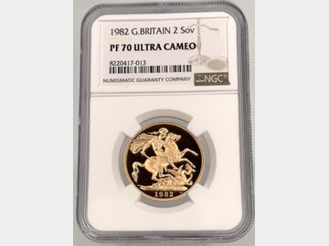 1982 ELIZABETH II PROOF GOLD 2 POUND COIN PF70 UCAM TOP POP