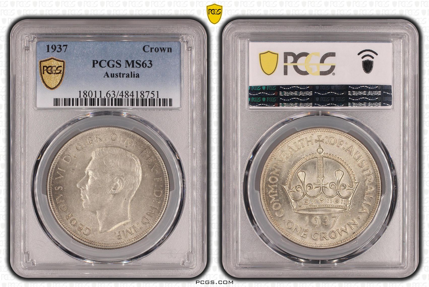 George VI, Crown, 1937, PCGS MS63