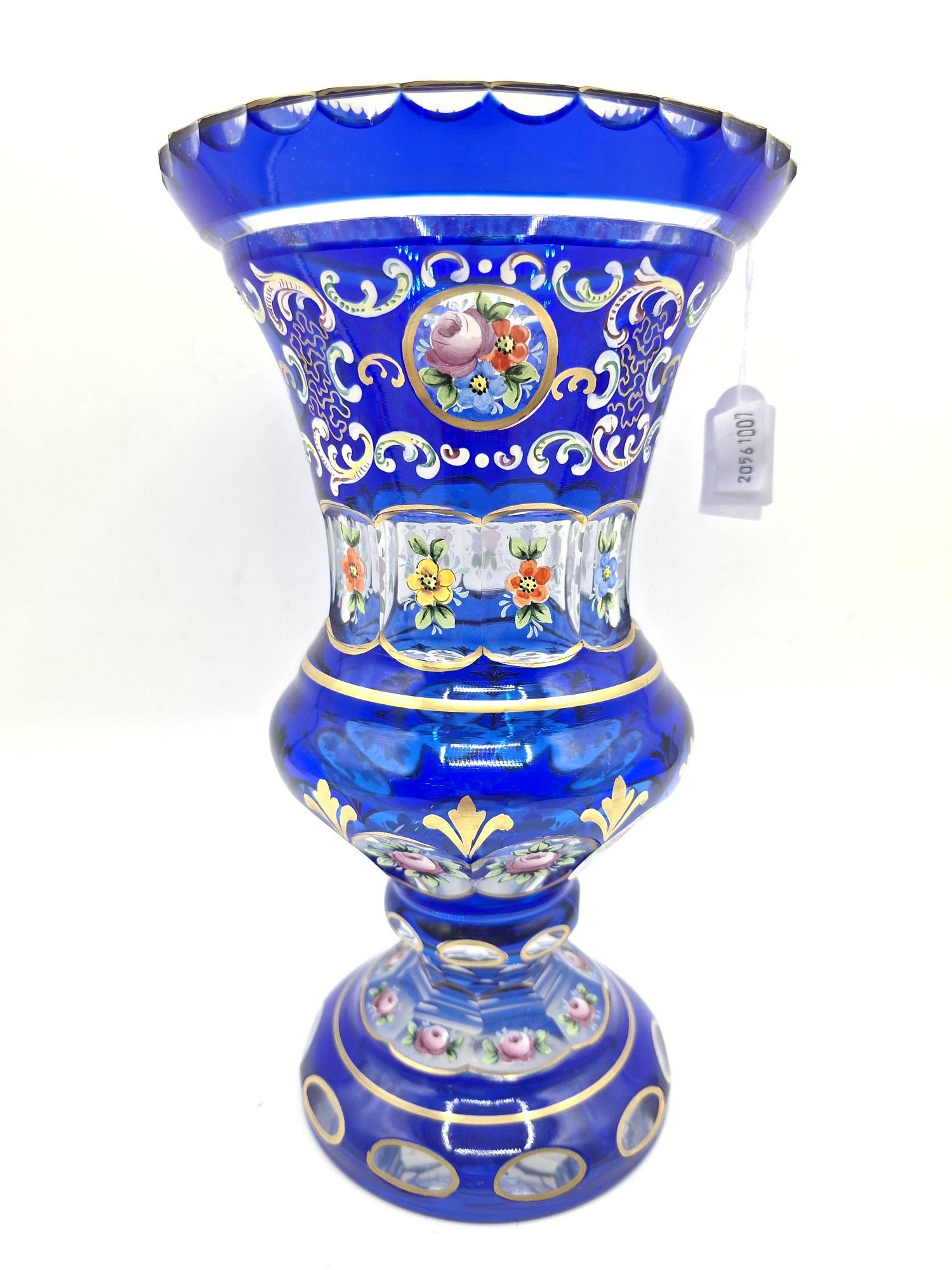 4 · BLUE BOHEMIAN VASE