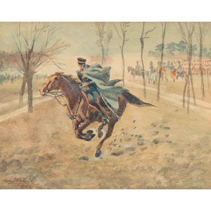Karol Stobiecki | Ułan na koniu, 1943 r.