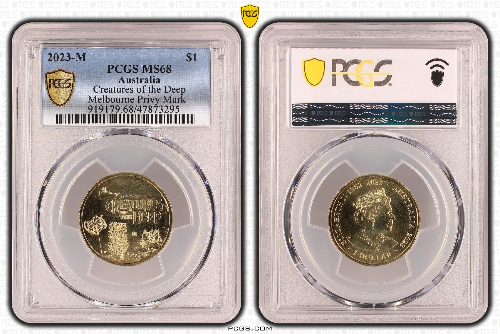 Creatures of the Deep Privy Mark, One Dollar, 2023-M, PCGS MS68