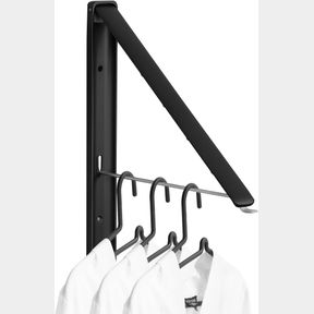 JYL HOME WALL MOUNTED RETRACTABLE CLOTHES DRYING RACK FOLDABLE SPACE SAVING, BLACK